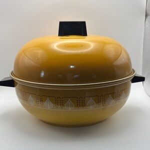 Vintage West Bend Serving Oven – Yellow Dome Lid with Wheat Design  Mid-Century